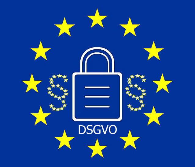 Vorlagen Datenschutzformulare Rehasport - Flagge Europa mit Paragraph