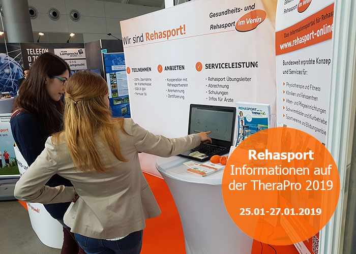 Rehasport Messestand auf der TheraPro 2019 in Stuttgart - Rehasport im Verein